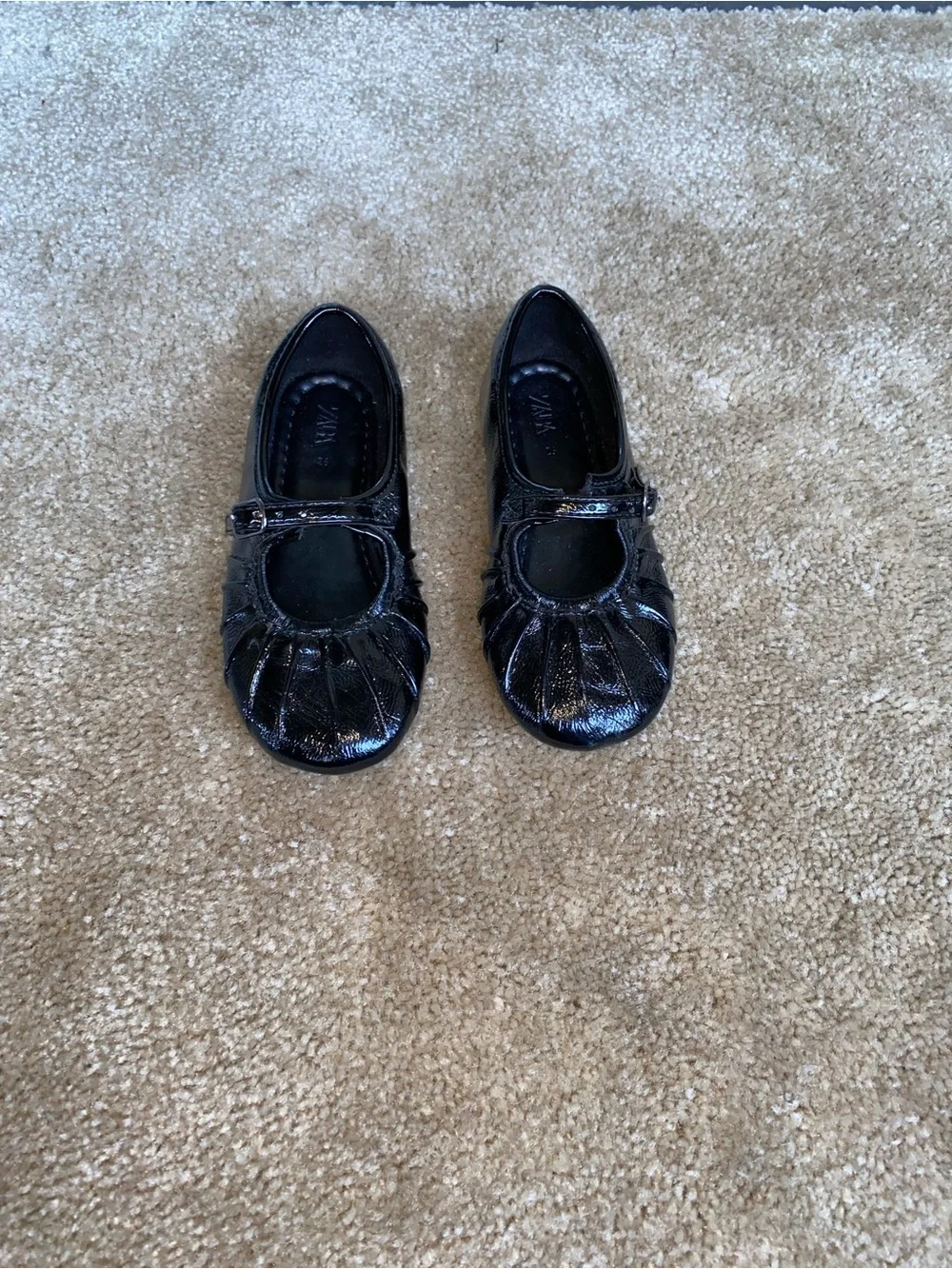Zara Girls Black Patent Mary Jane Shoes